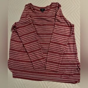 Jones New York Red and White Striped Sweater
